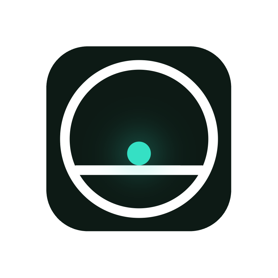 LUMEN-9 monogram: a ring with a glowing teal dot resting on its baseline chord